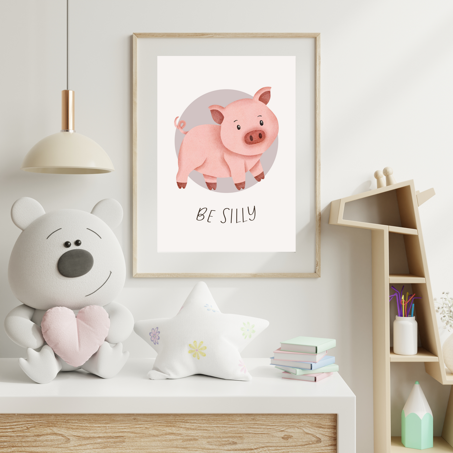 'Be Silly' Pig Print