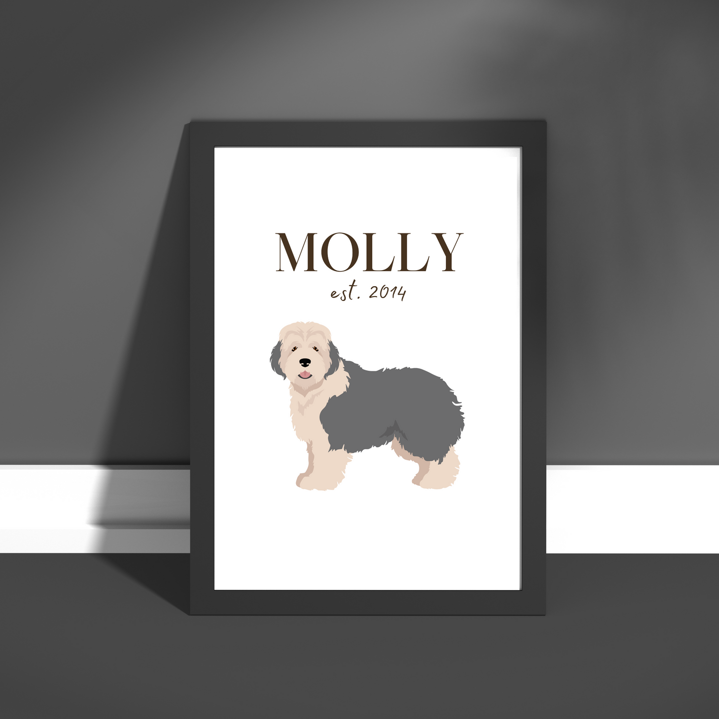 Personalised Old English Sheepdog Pet Print