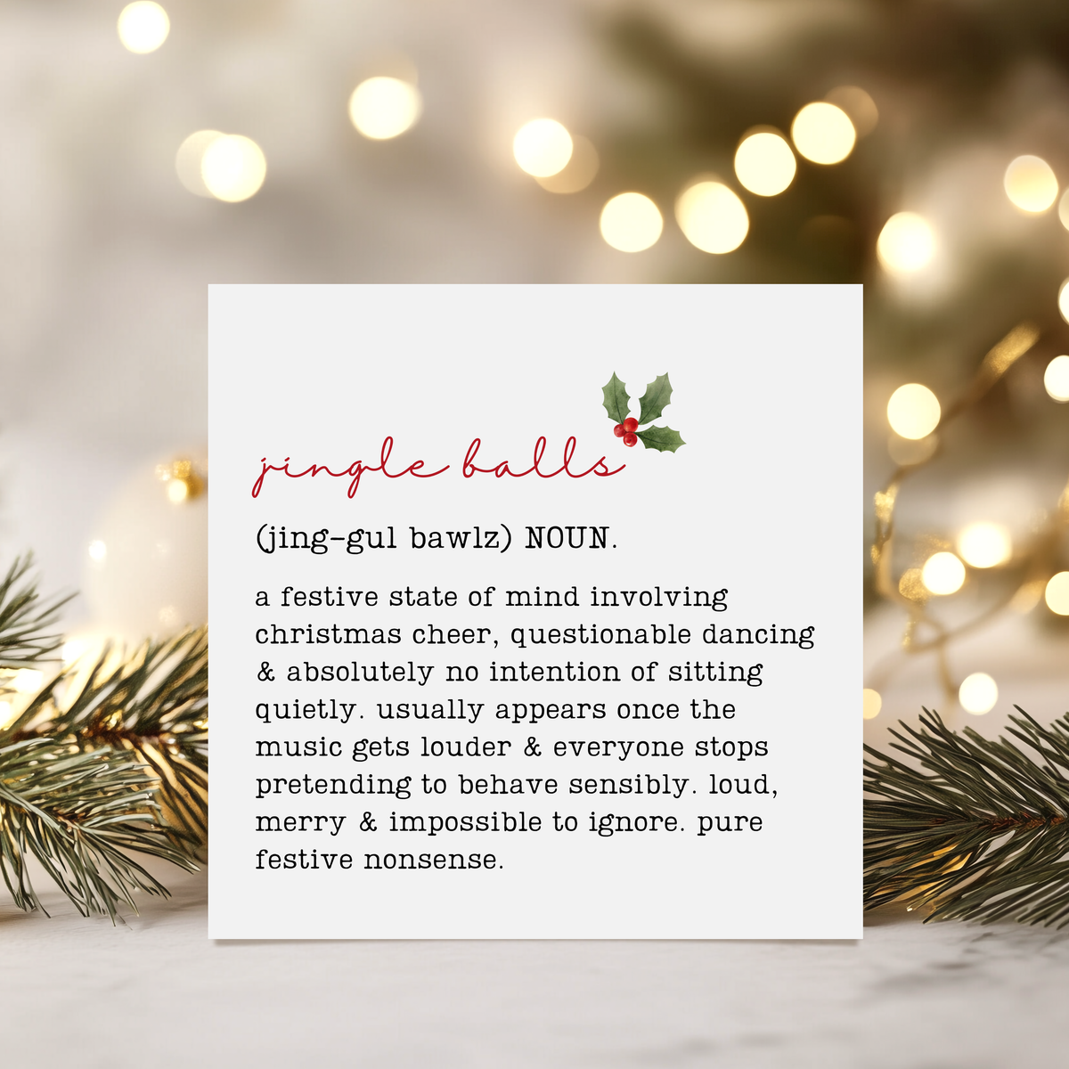 Jingle Balls Christmas Card