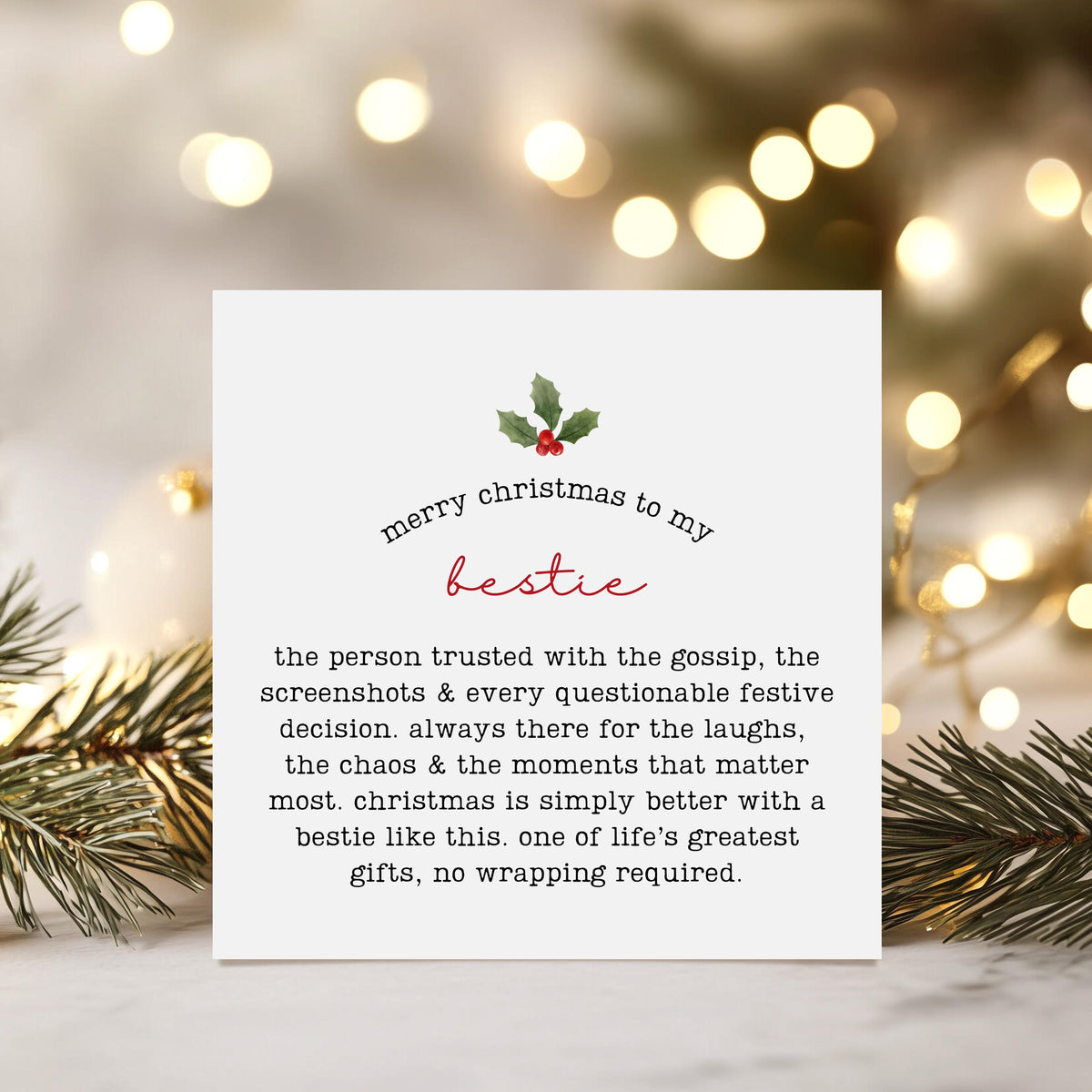Bestie Christmas Card