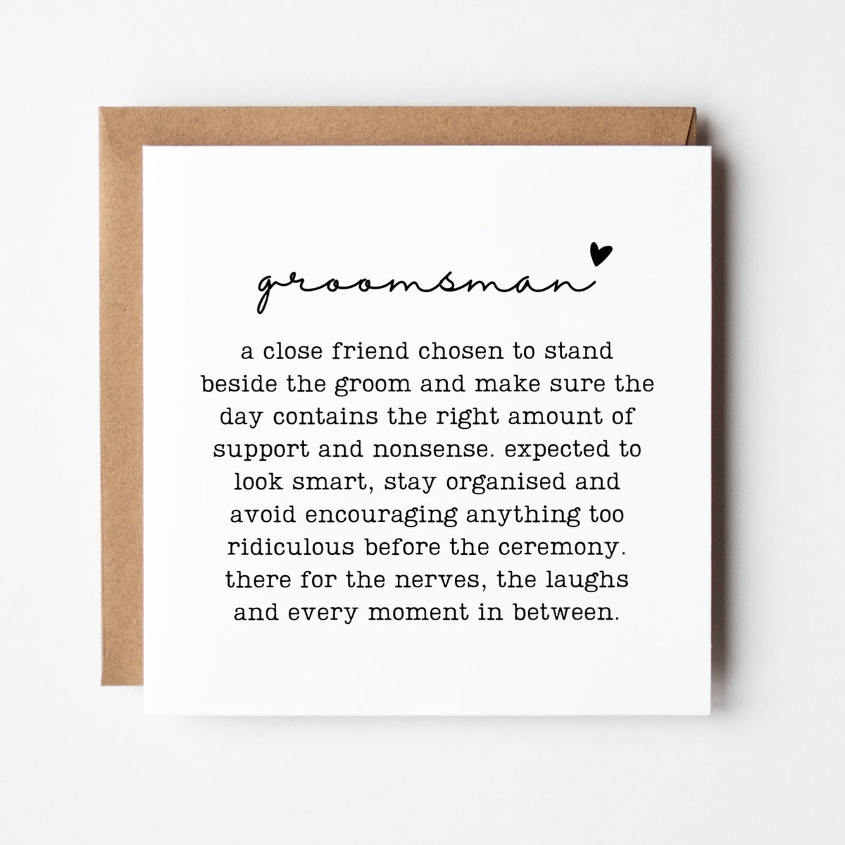 Groomsman Wedding Card
