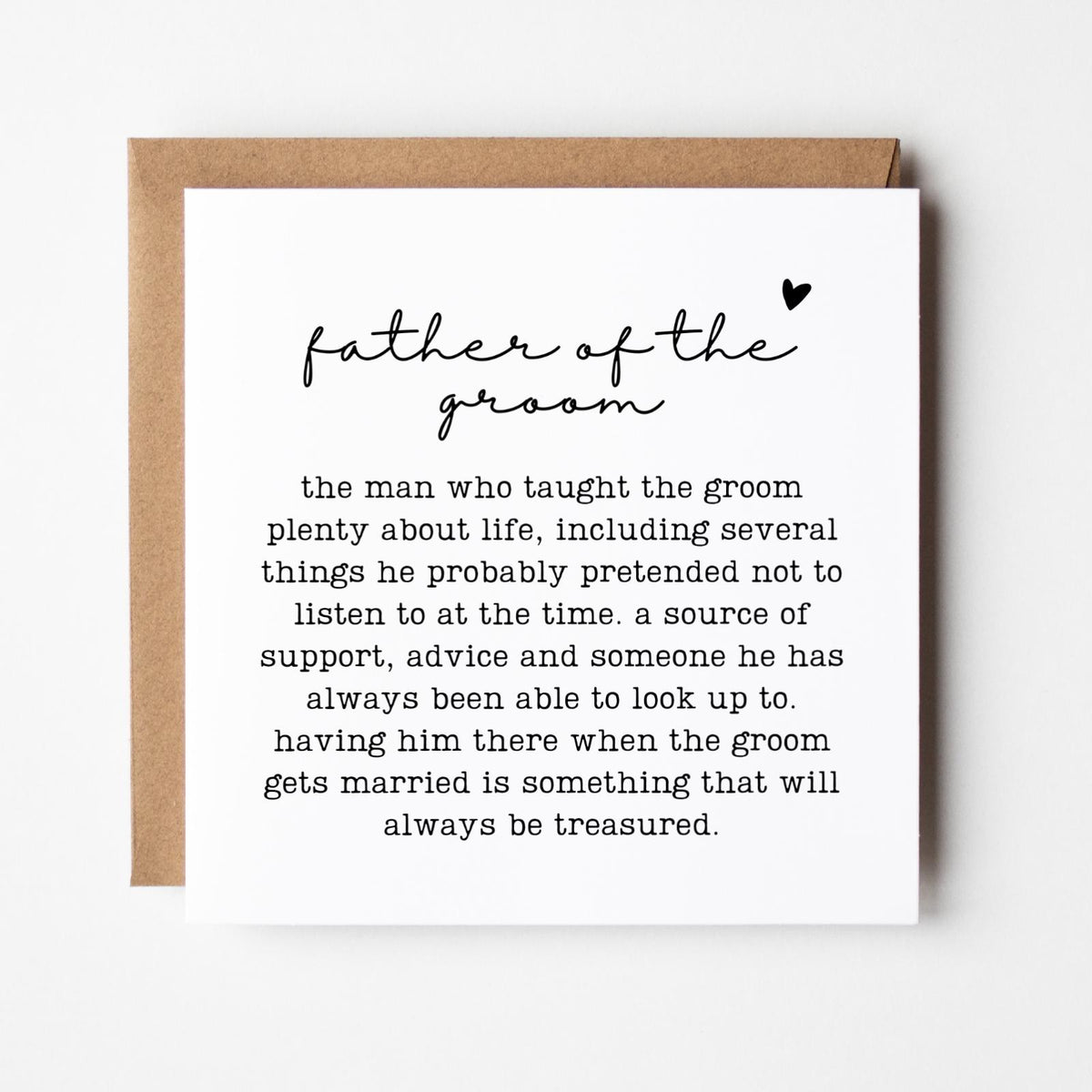 Father of the Groom Wedding Card