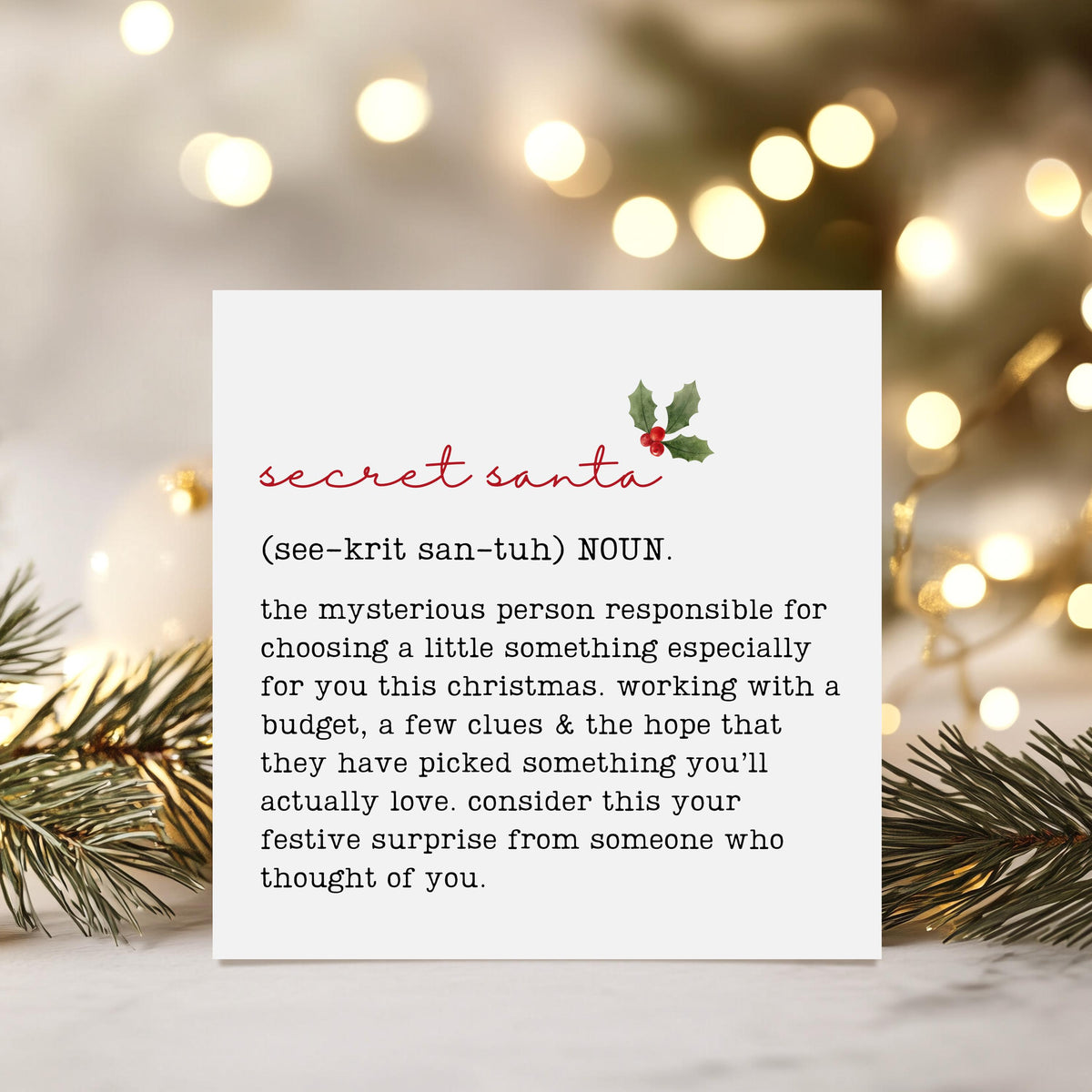 Secret Santa Christmas Card