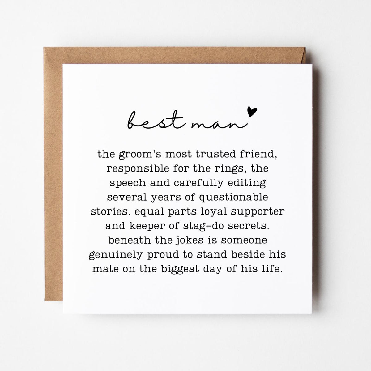 Best Man Wedding Card