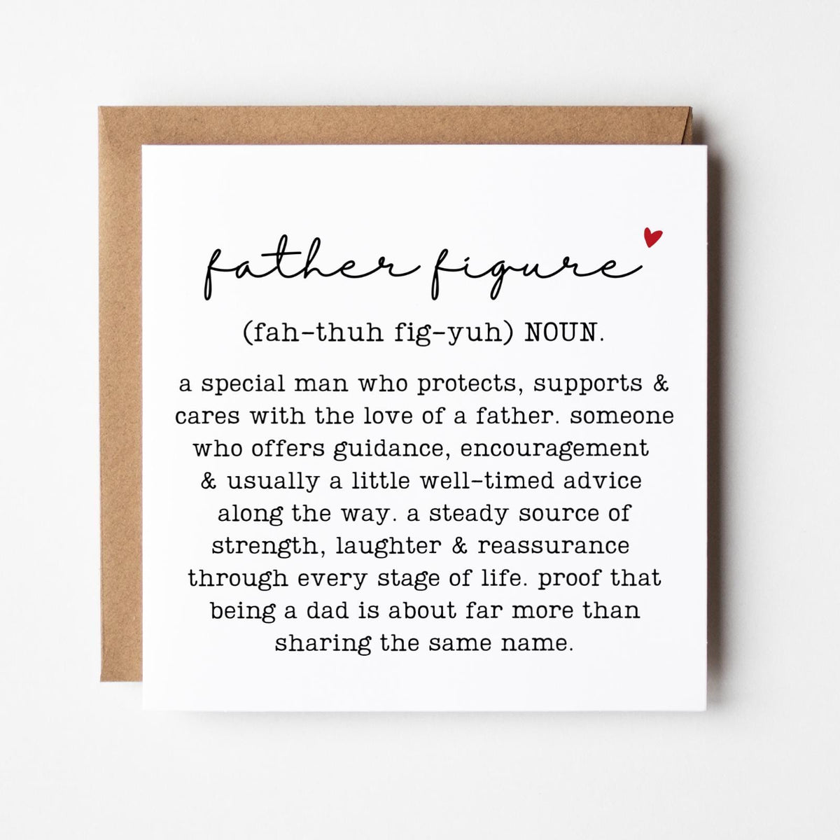 Father Figure Definition Greeting Card, Birthday Gift for Dad, Family Relation Present, Thoughtful, Special, Minimal, Free Delivery