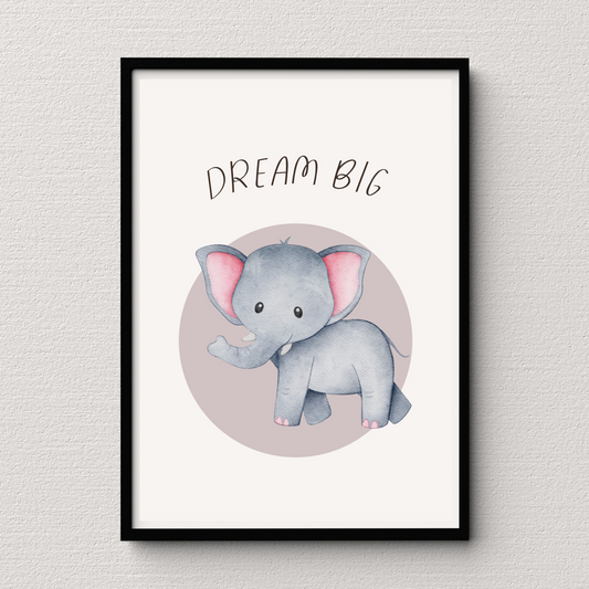 'Dream Big' Elephant Print