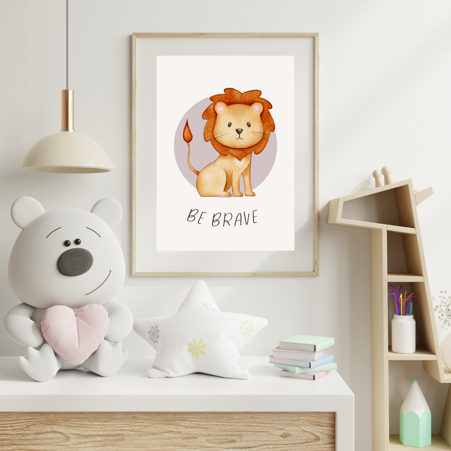 'Be Brave' Lion Print