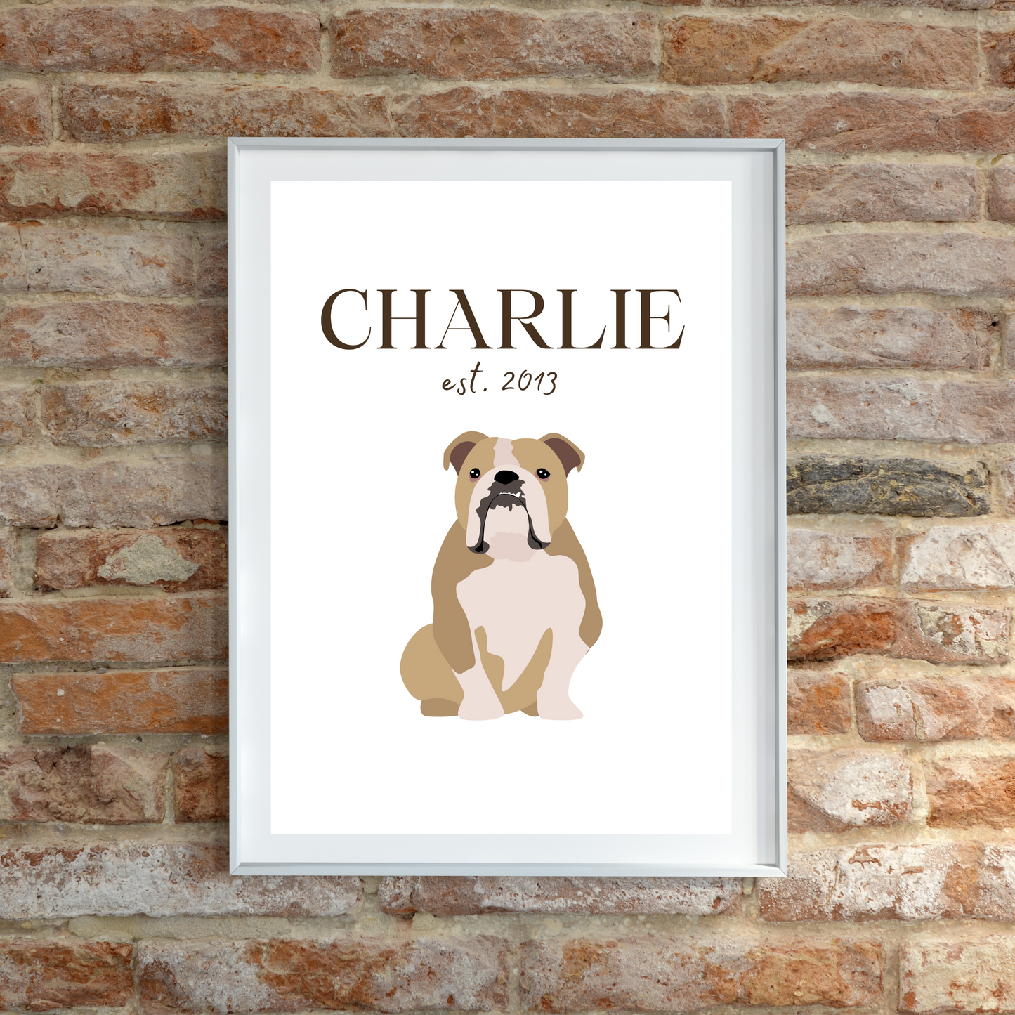 Personalised Bulldog Pet Print