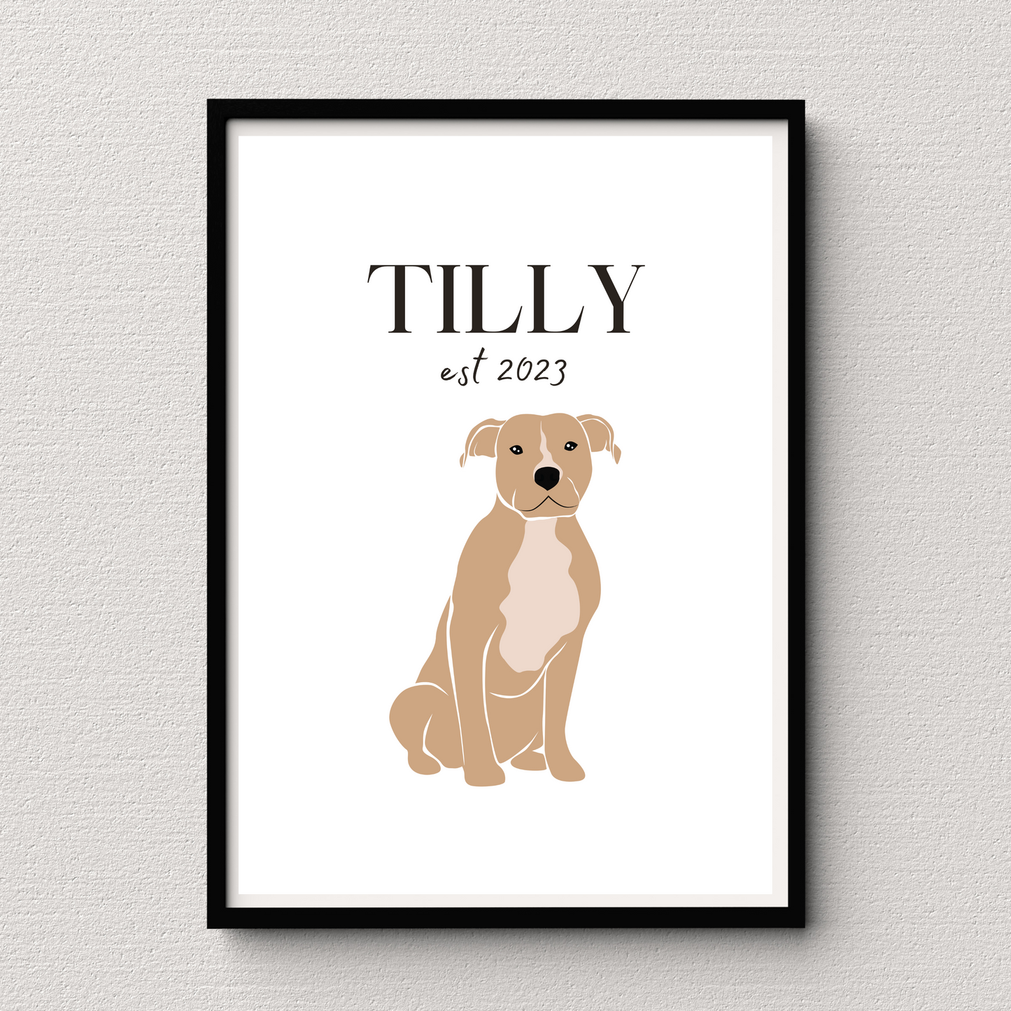 Personalised Pitbull Pet Print