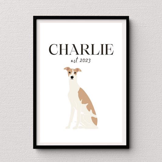 Personalised Greyhound Pet Print