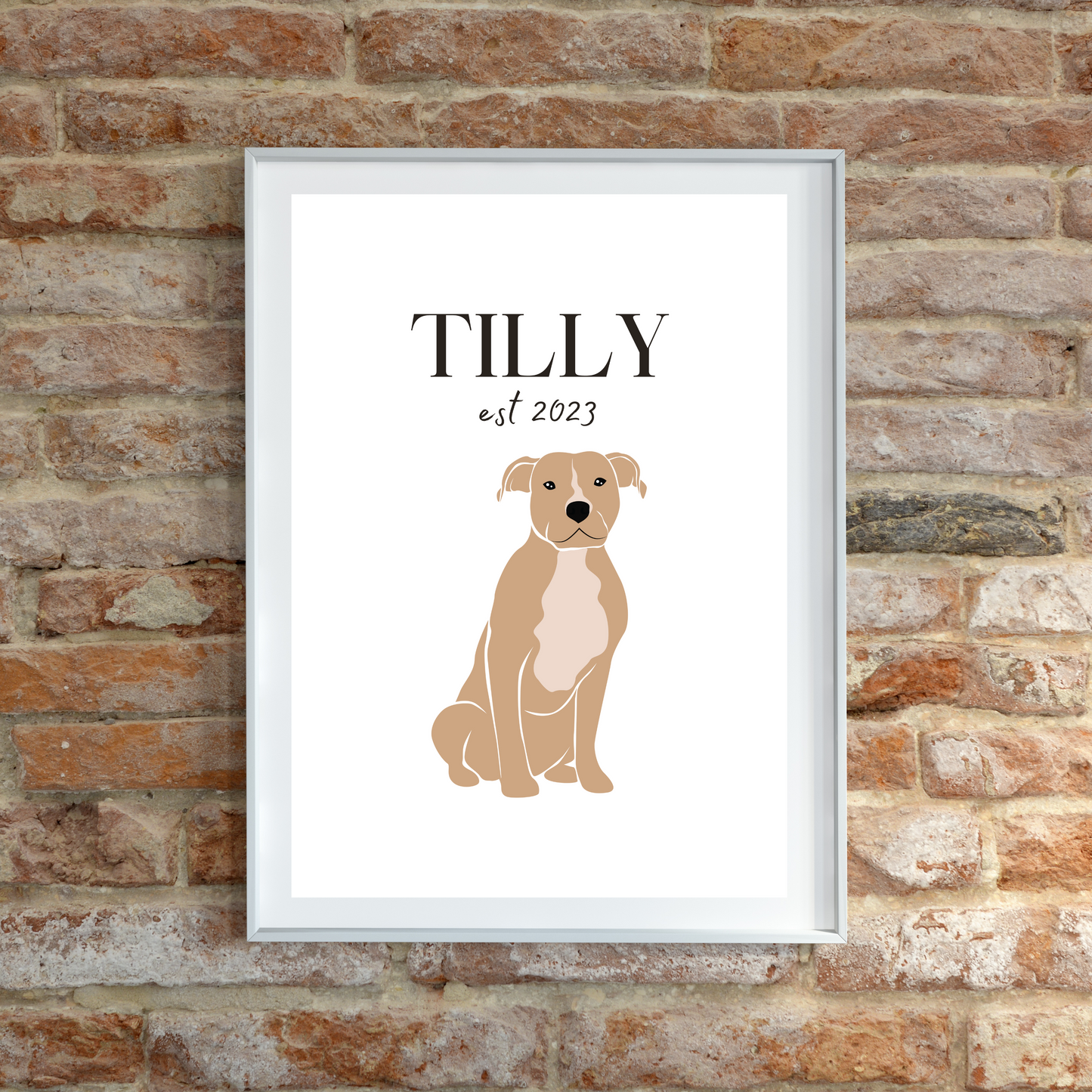 Personalised Pitbull Pet Print