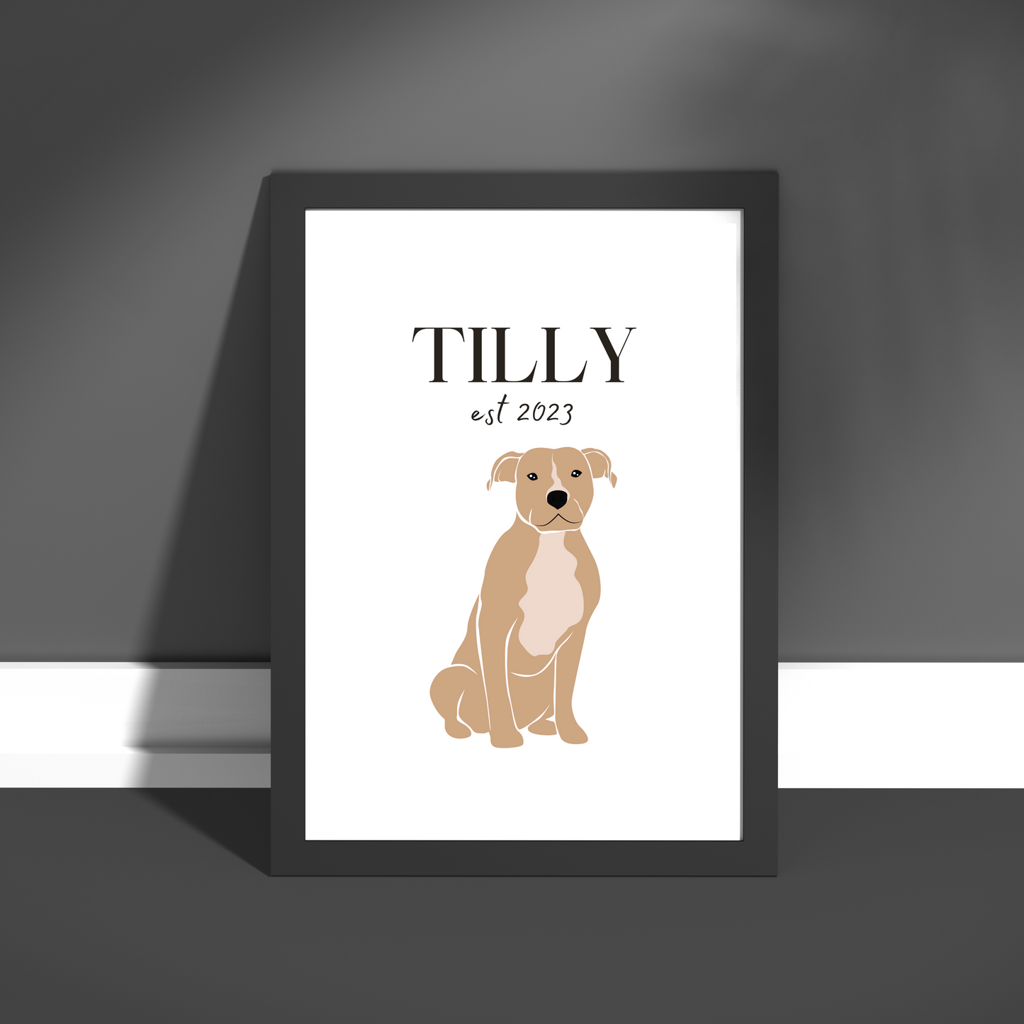 Personalised Pitbull Pet Print