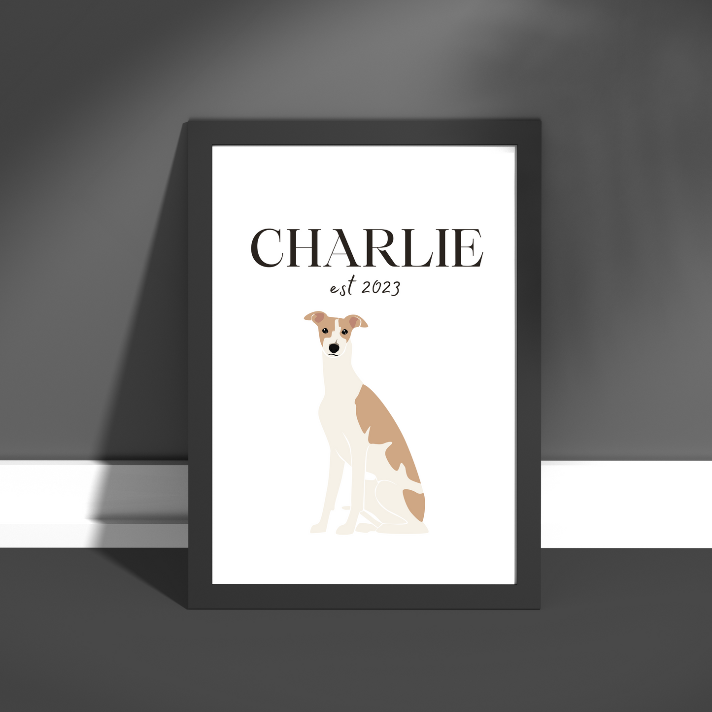 Personalised Greyhound Pet Print