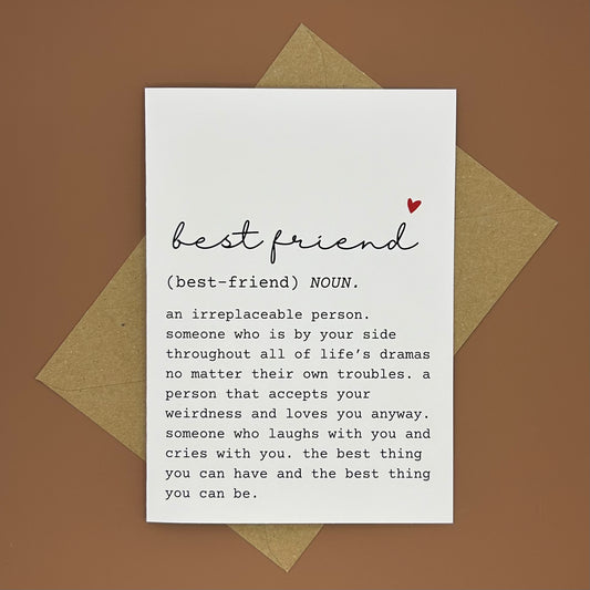 Best Friend Definition Greeting Card