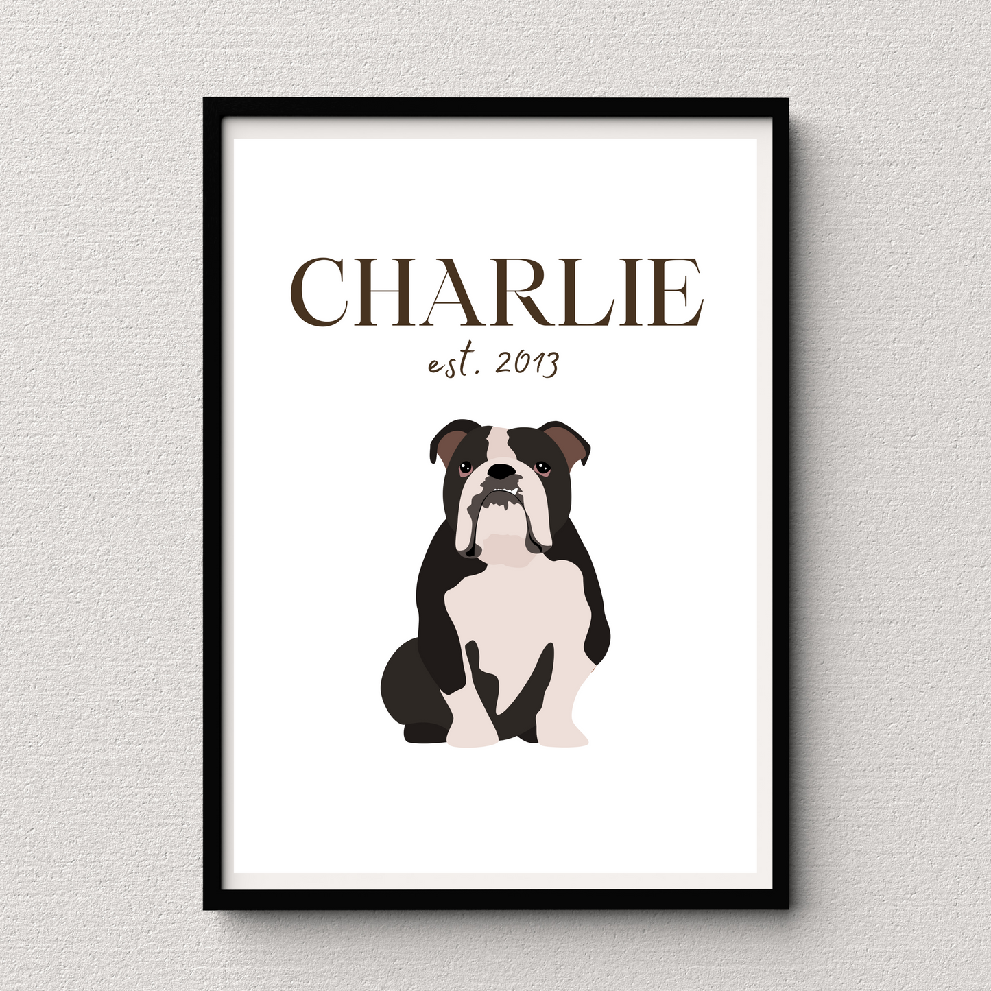 Personalised Bulldog Pet Print