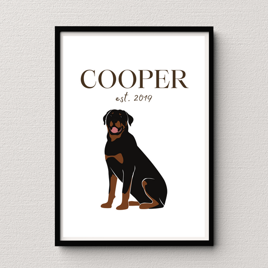 Personalised Rottweiler Pet Print
