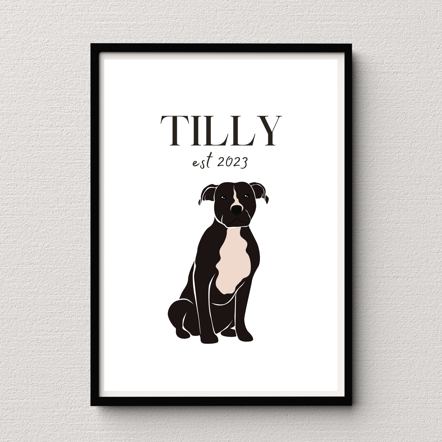 Personalised Pitbull Pet Print