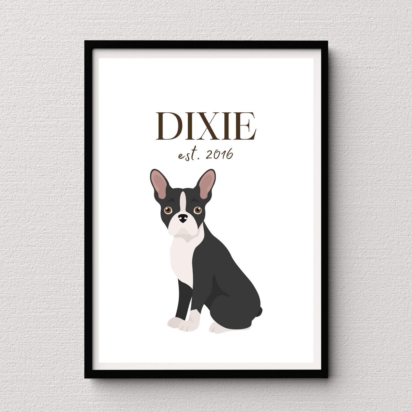 Personalised Boston Terrier Pet Print