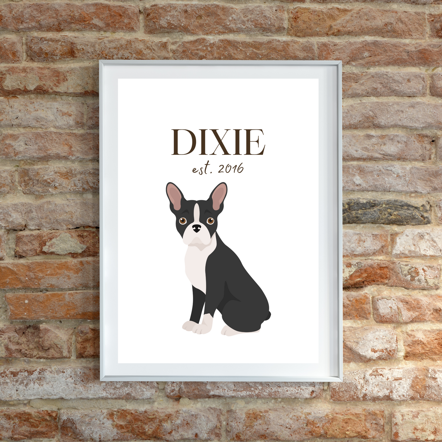 Personalised Boston Terrier Pet Print