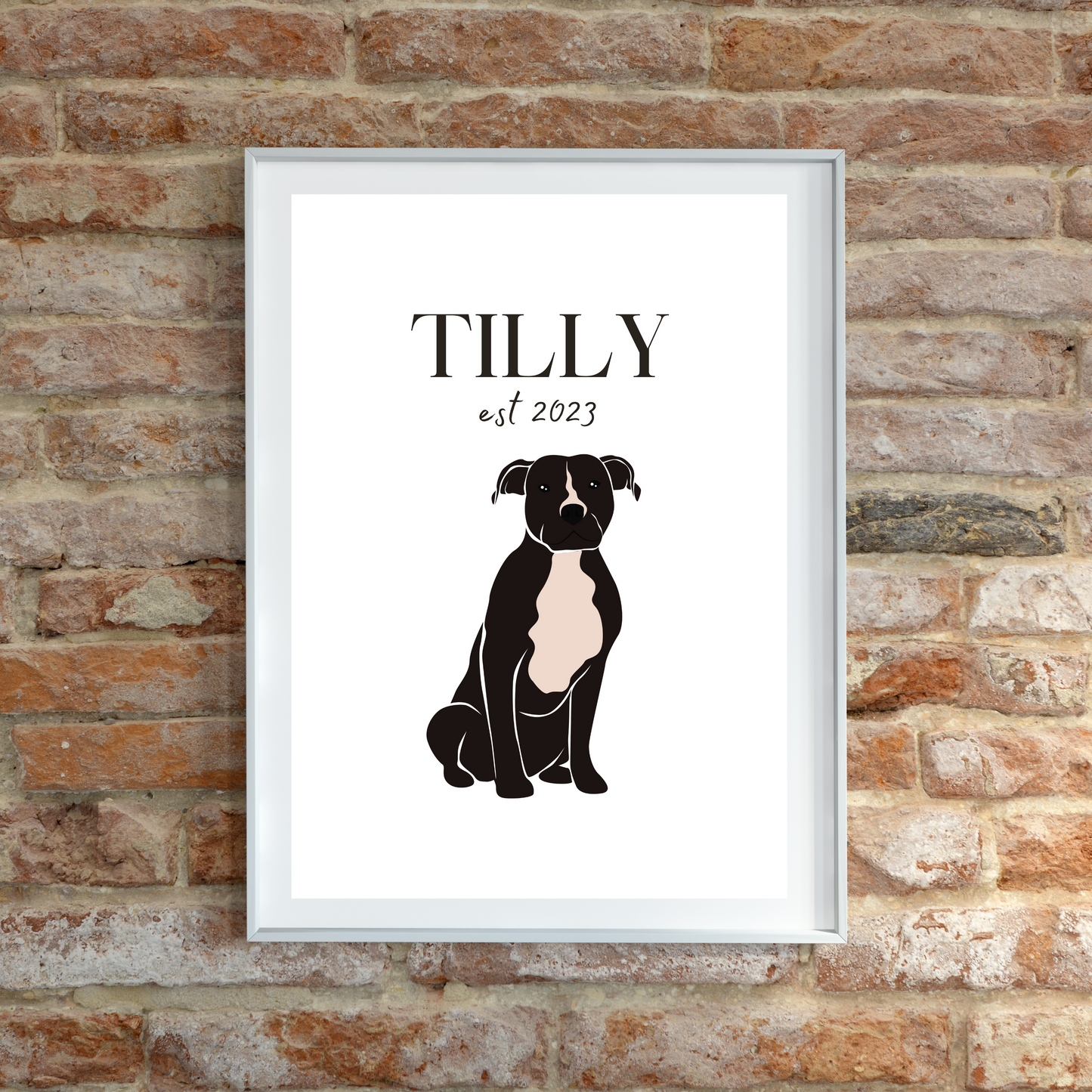 Personalised Pitbull Pet Print