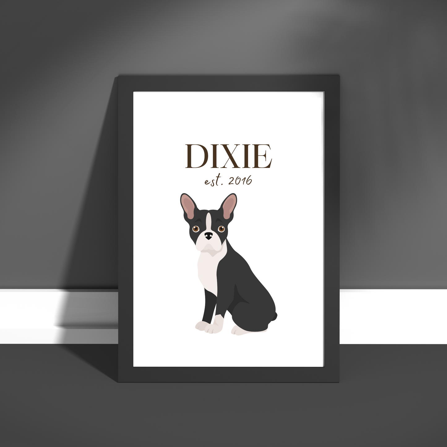 Personalised Boston Terrier Pet Print