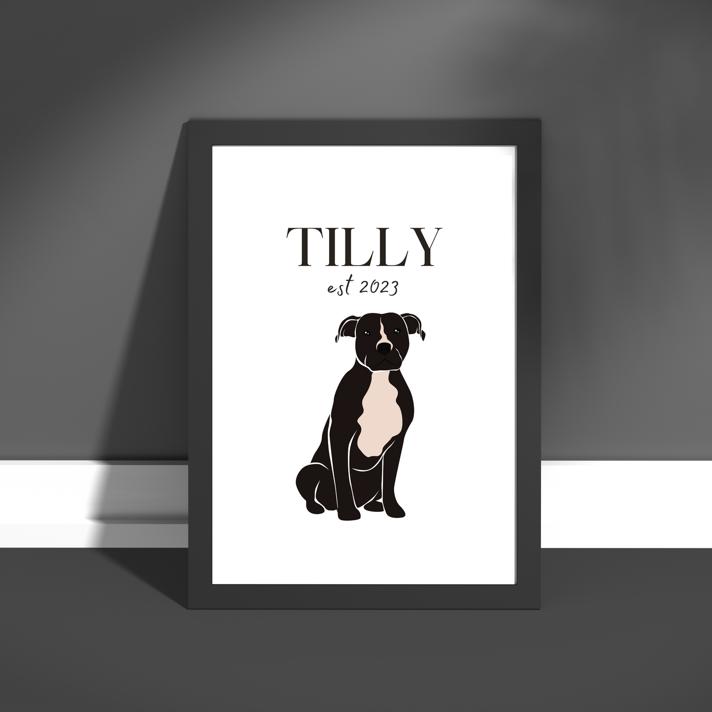 Personalised Pitbull Pet Print