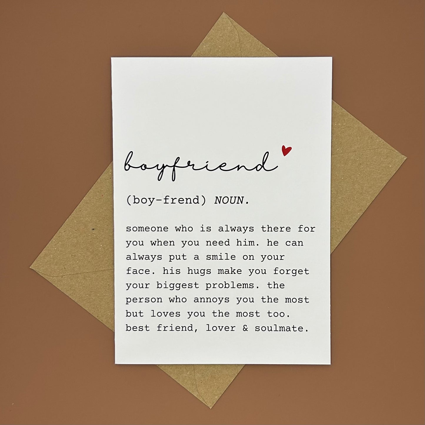 Boyfriend Definition Greeting Card