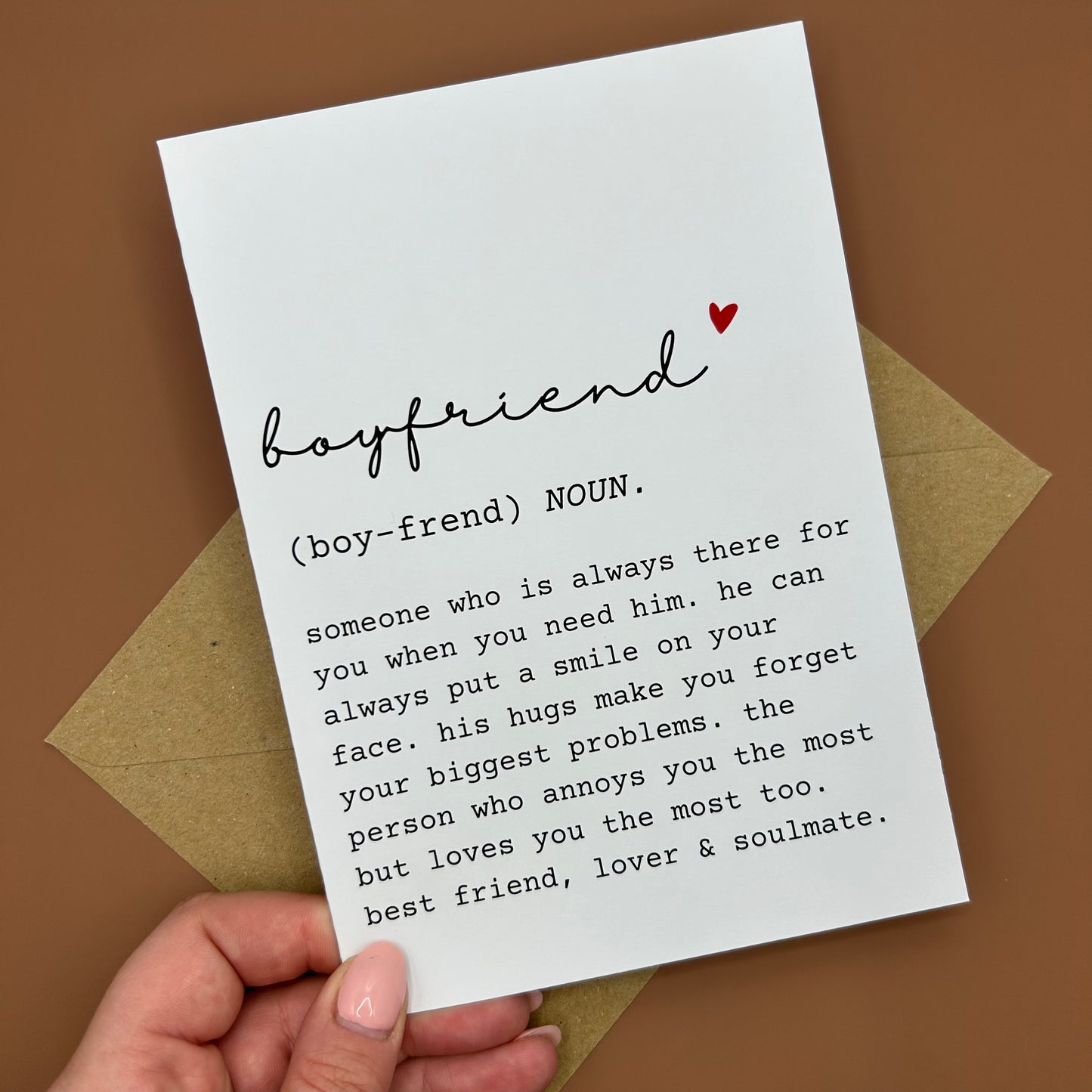 Boyfriend Definition Greeting Card