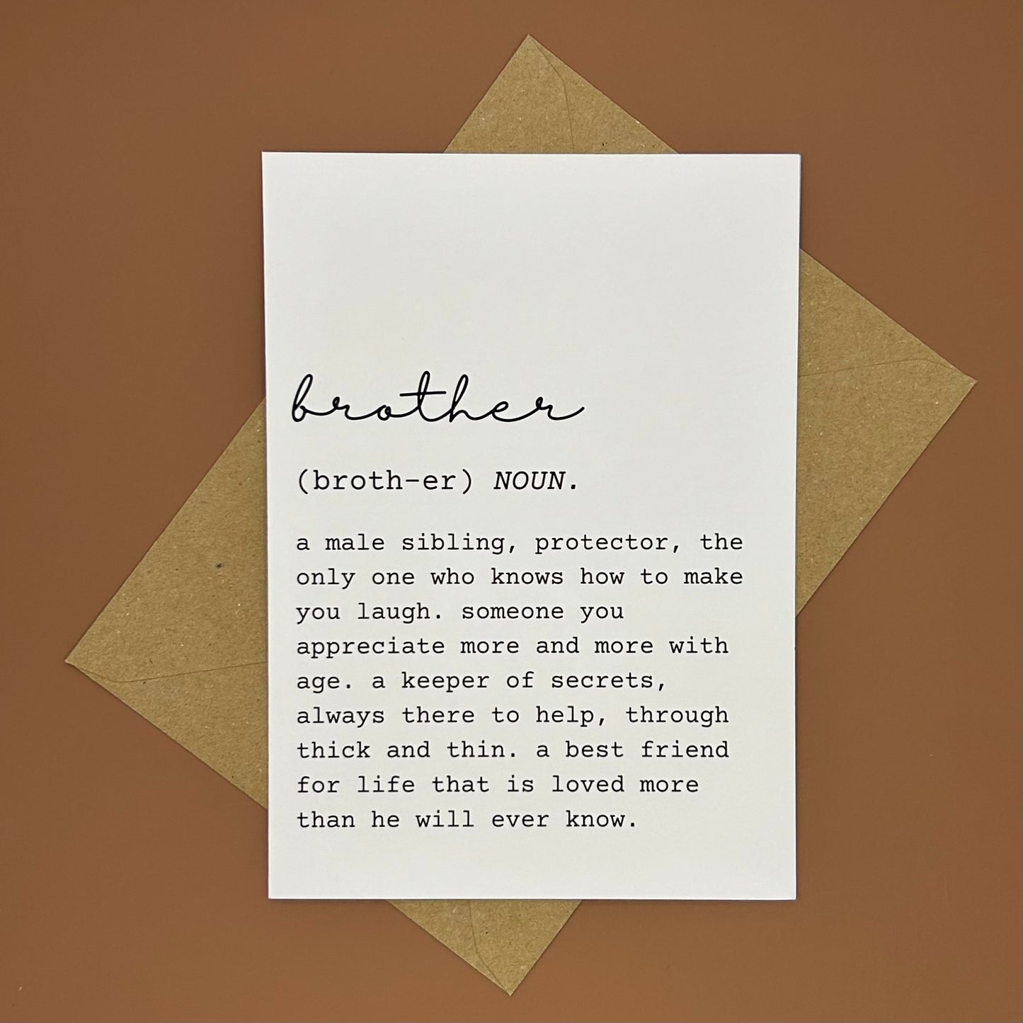 Brother Definition Greeting Card