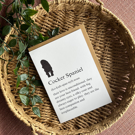 Cocker Spaniel Definition Greeting Card