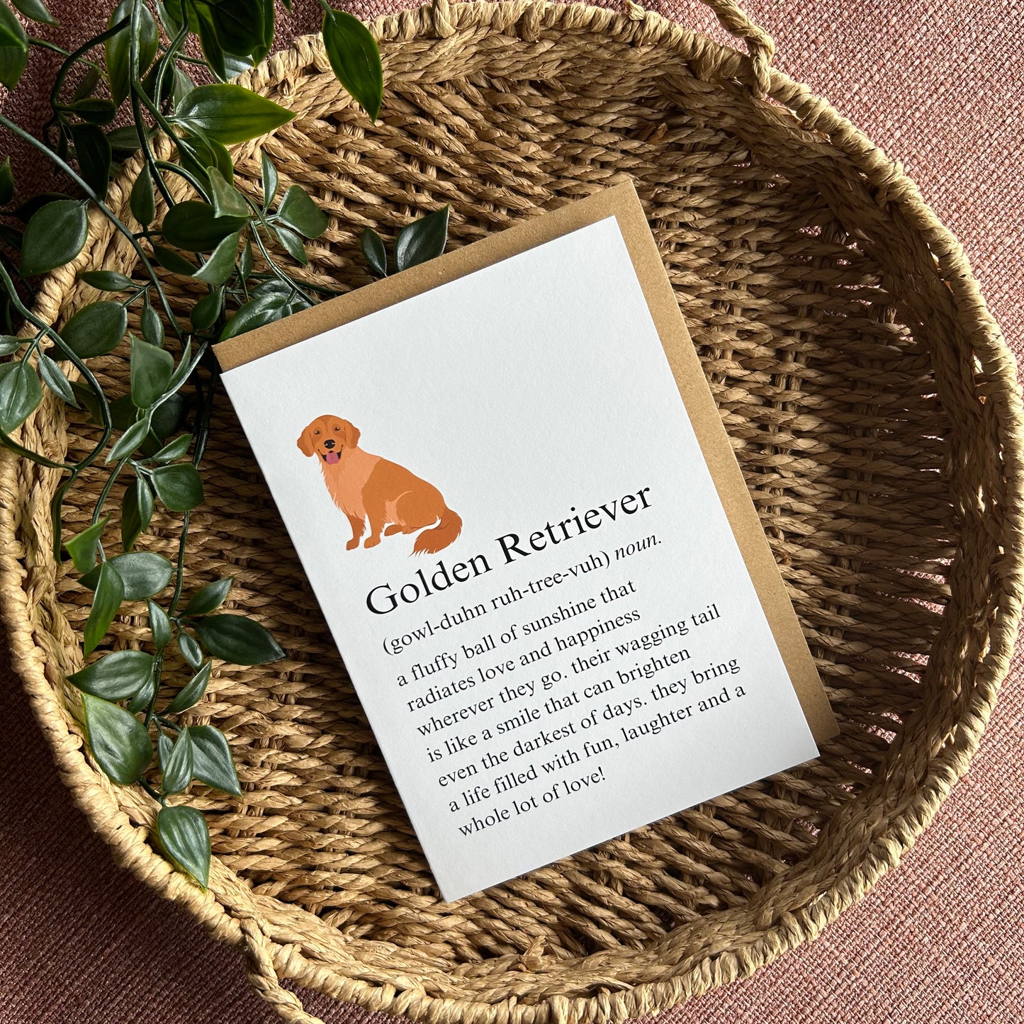 Golden Retriever Definition Greeting Card