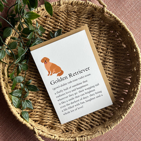 Golden Retriever Definition Greeting Card