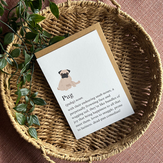 Pug Definition Greeting Card