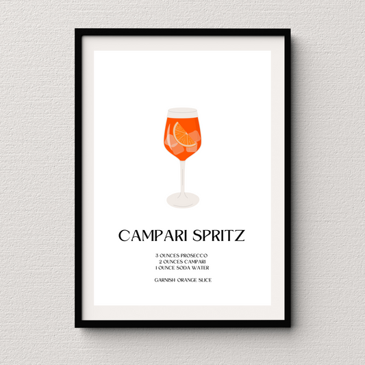 Campari Spritz Cocktail Print