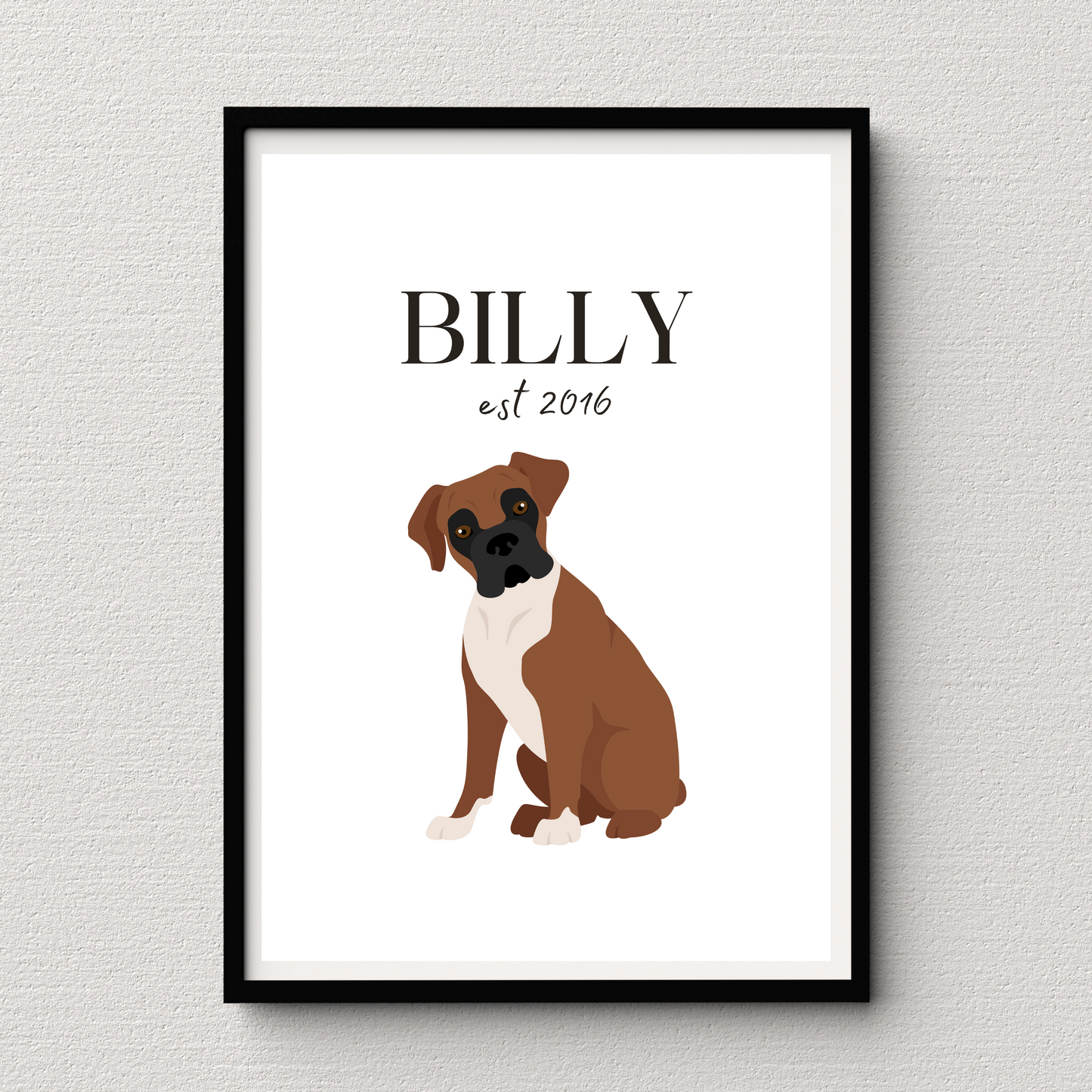 Personalised Boxer Pet Print