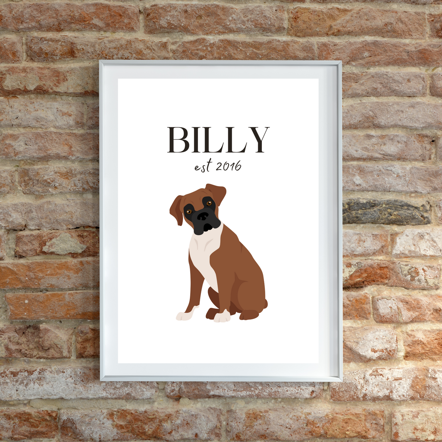 Personalised Boxer Pet Print