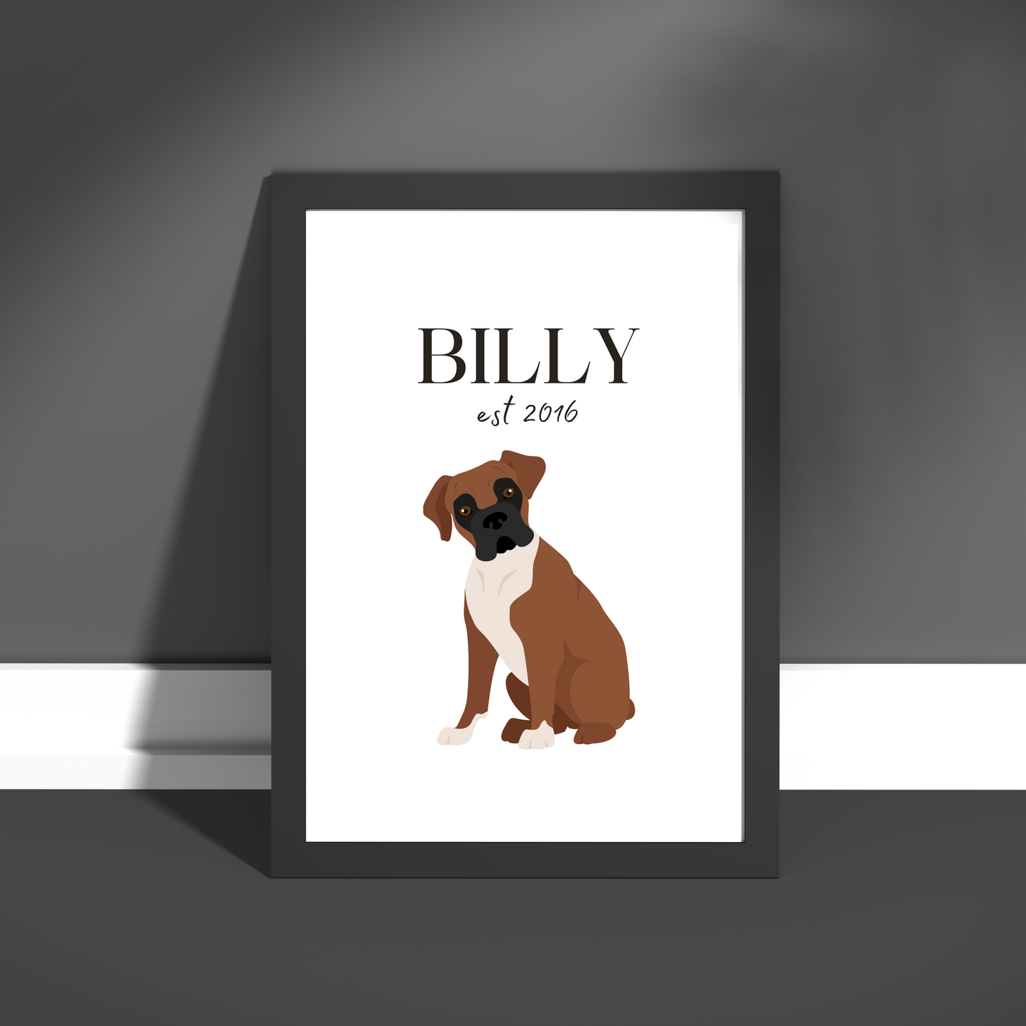 Personalised Boxer Pet Print