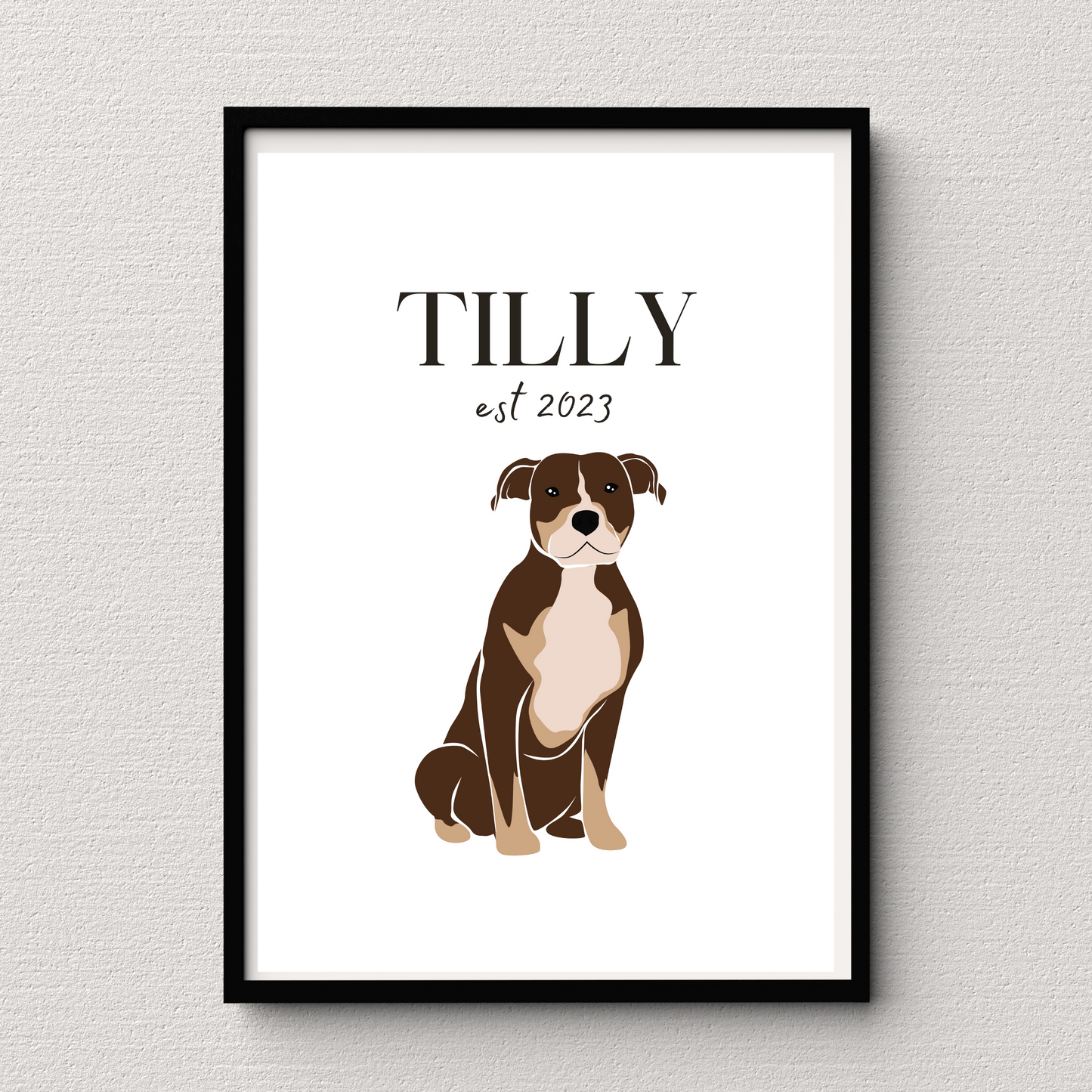 Personalised Pitbull Pet Print