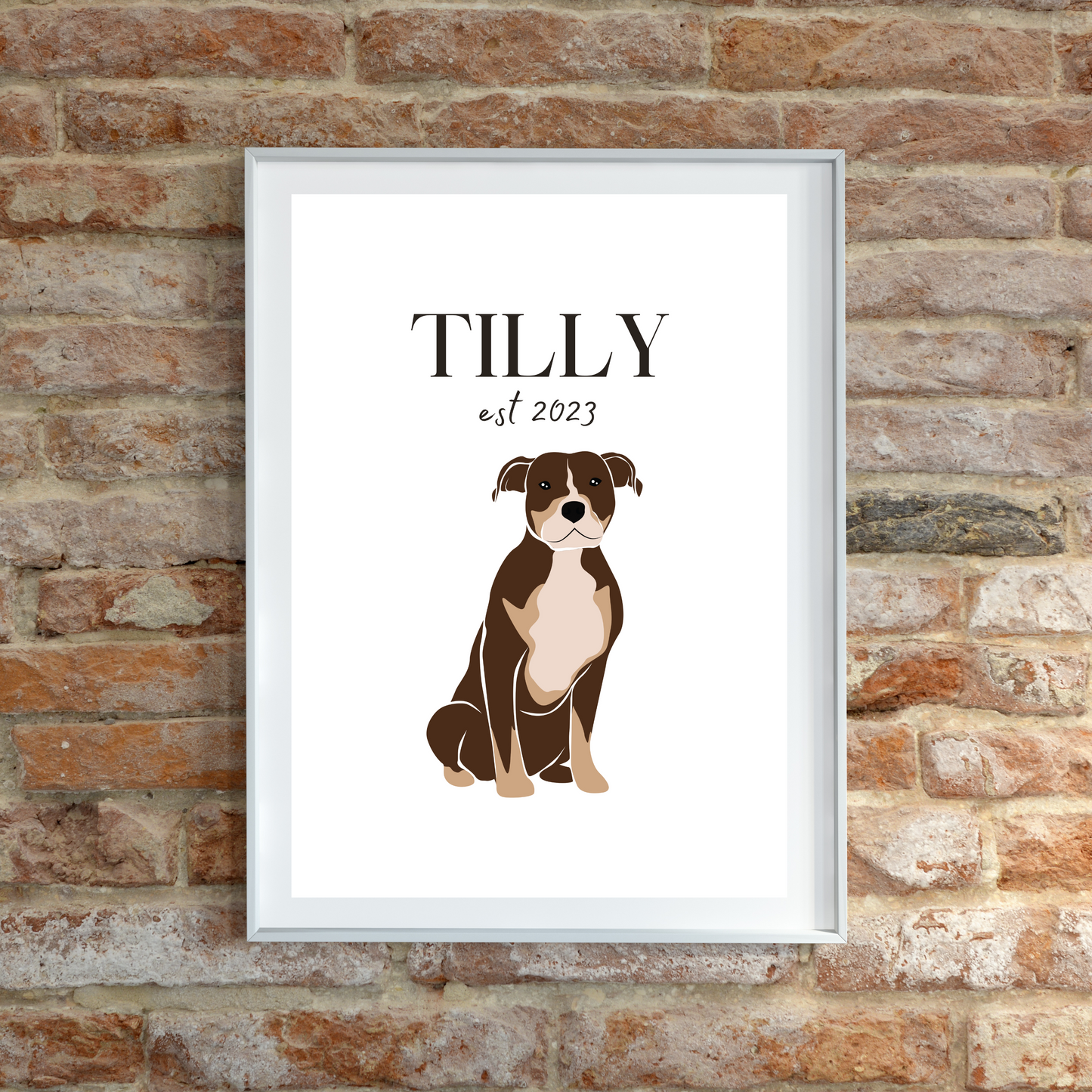 Personalised Pitbull Pet Print