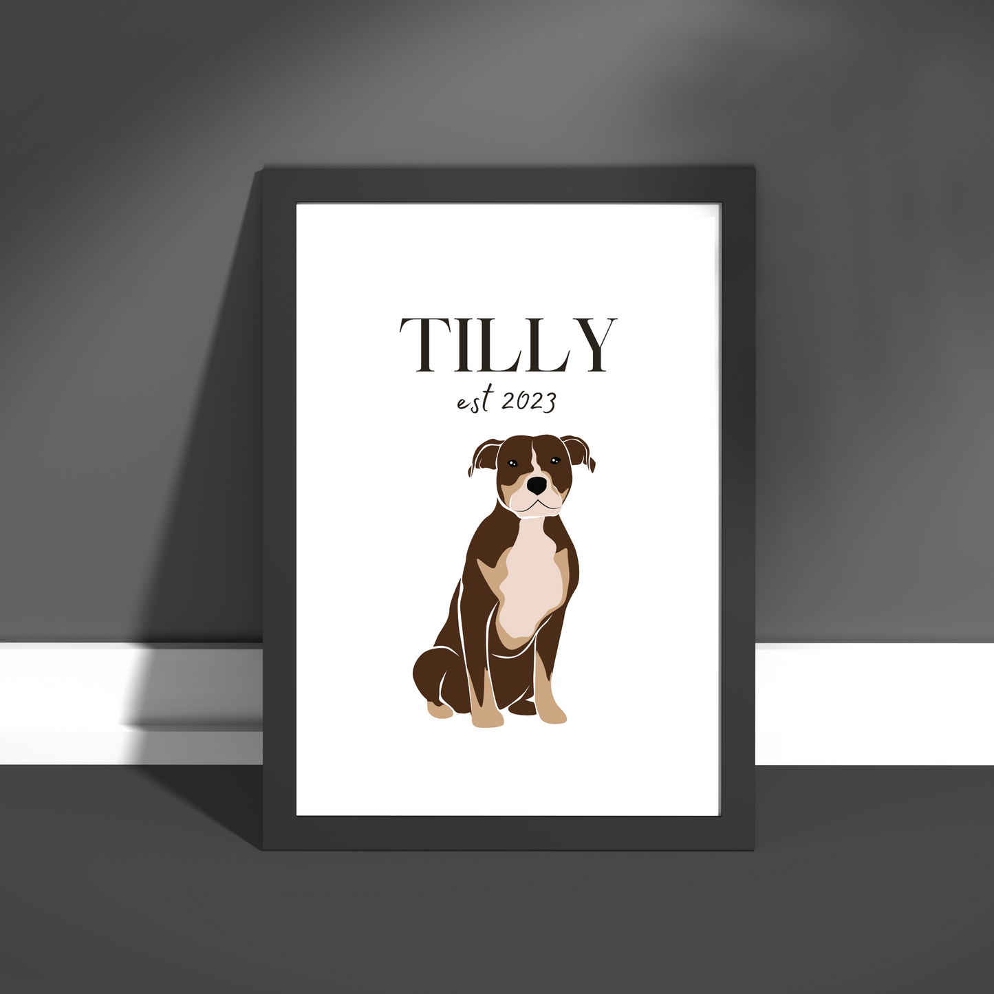 Personalised Pitbull Pet Print