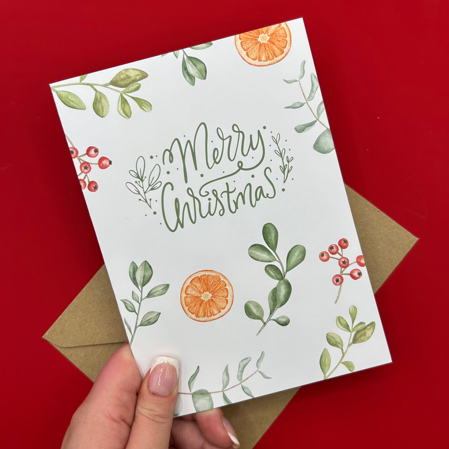 Christmas Vines & Dried Oranges Christmas Card