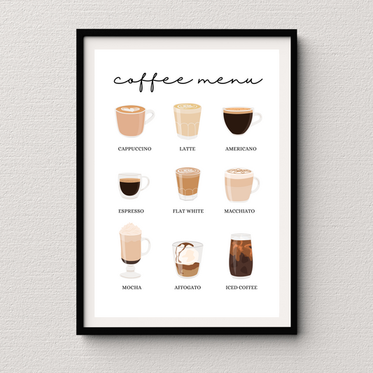 Coffee Menu Print