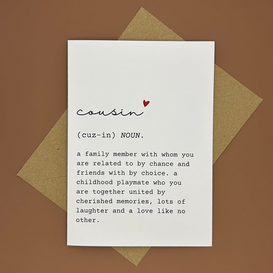 Cousin Definition Greeting Card