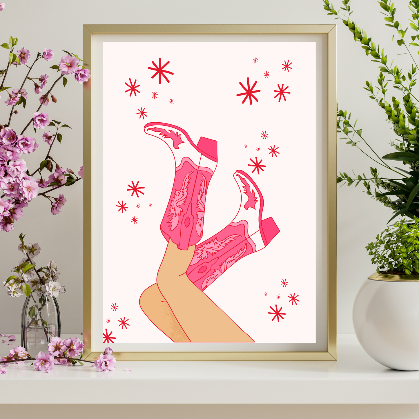 Cowgirl Boots Print