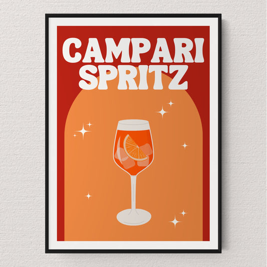 Funky Campari Spritz Cocktail Print