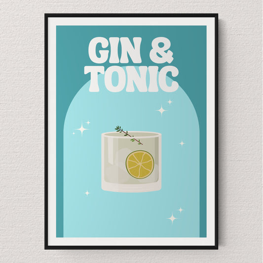 Funky Gin & Tonic Cocktail Print