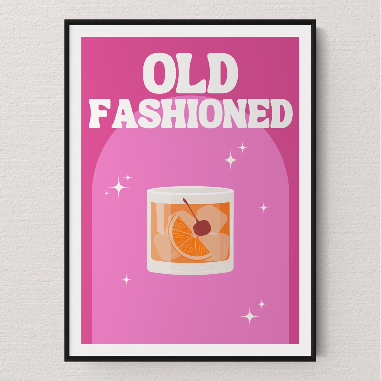 Funky Old Fashioned Cocktail Print