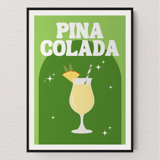 Funky Pina Colada Cocktail Print