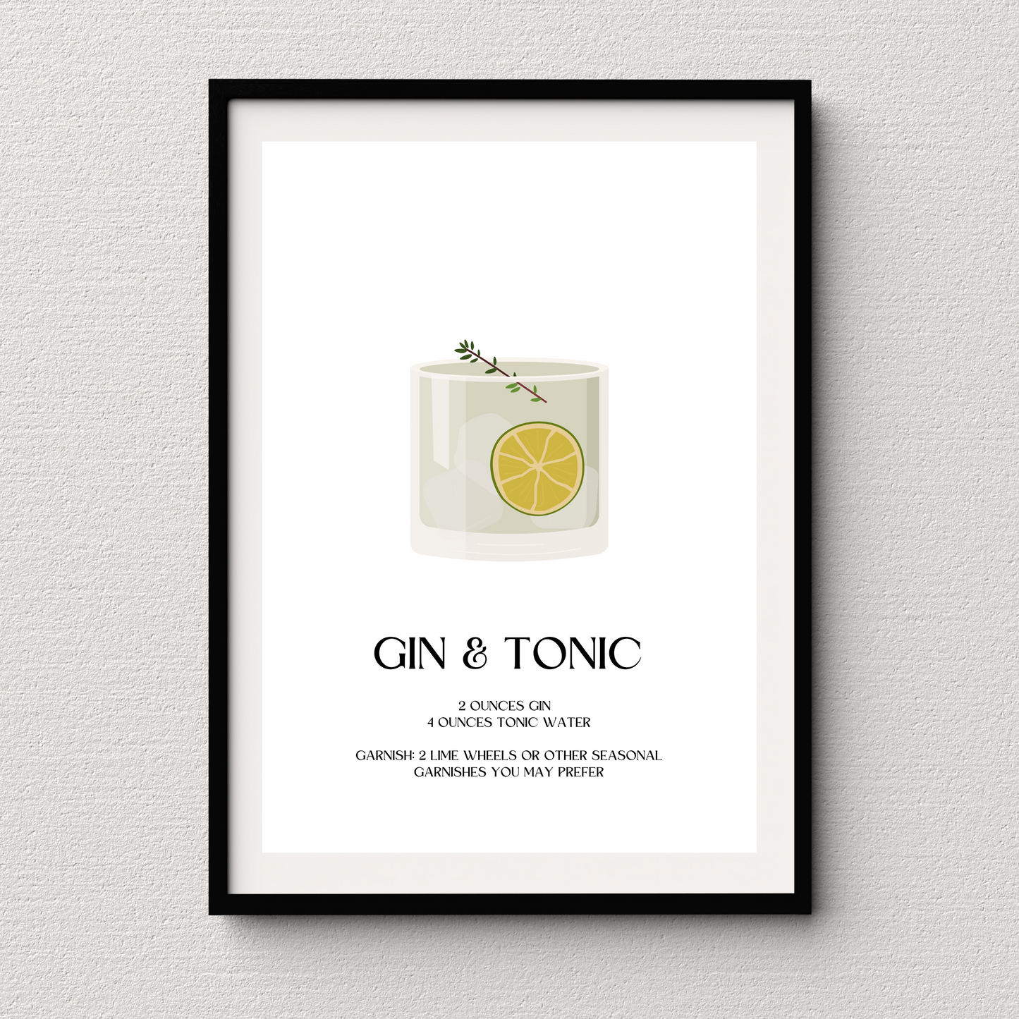 Gin & Tonic Cocktail Print