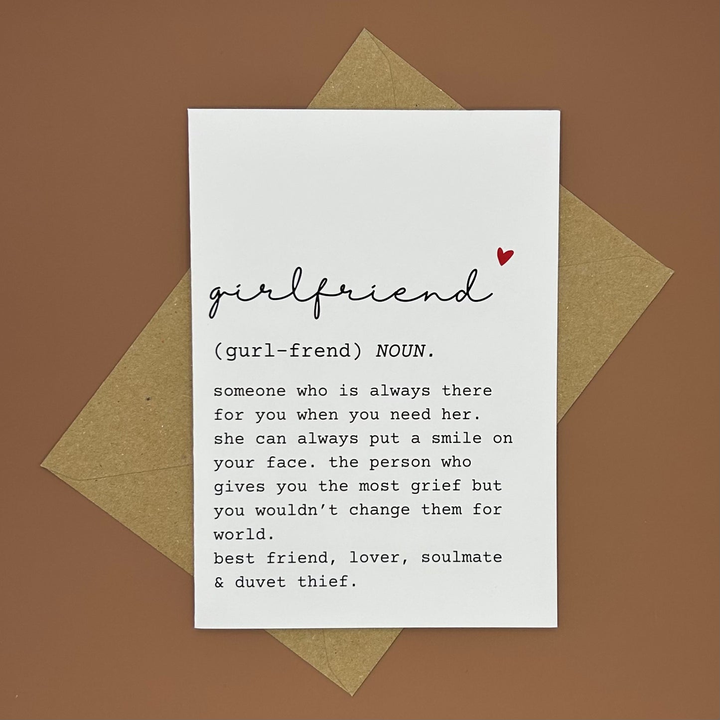 Girlfriend Definition Greeting Card